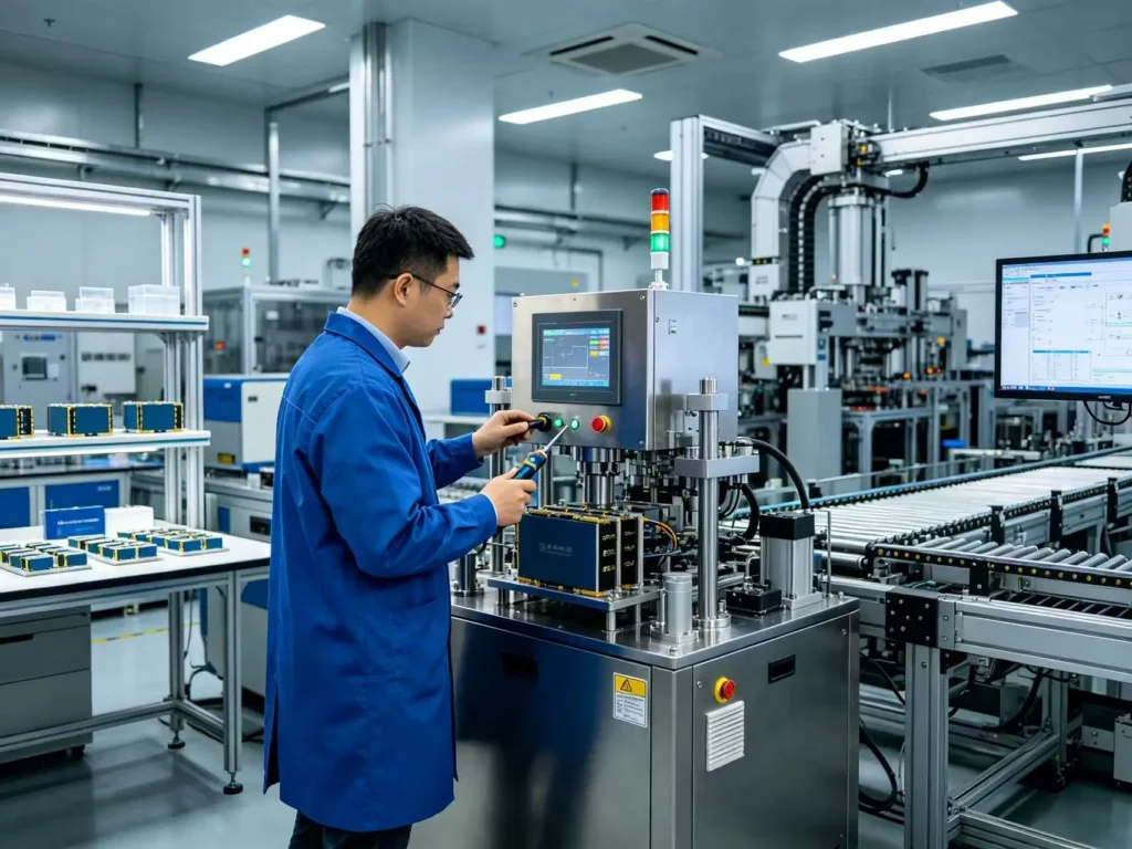 "固态电池技术原理与产业化应用示意图，对比液态电池优势及材料创新解析"